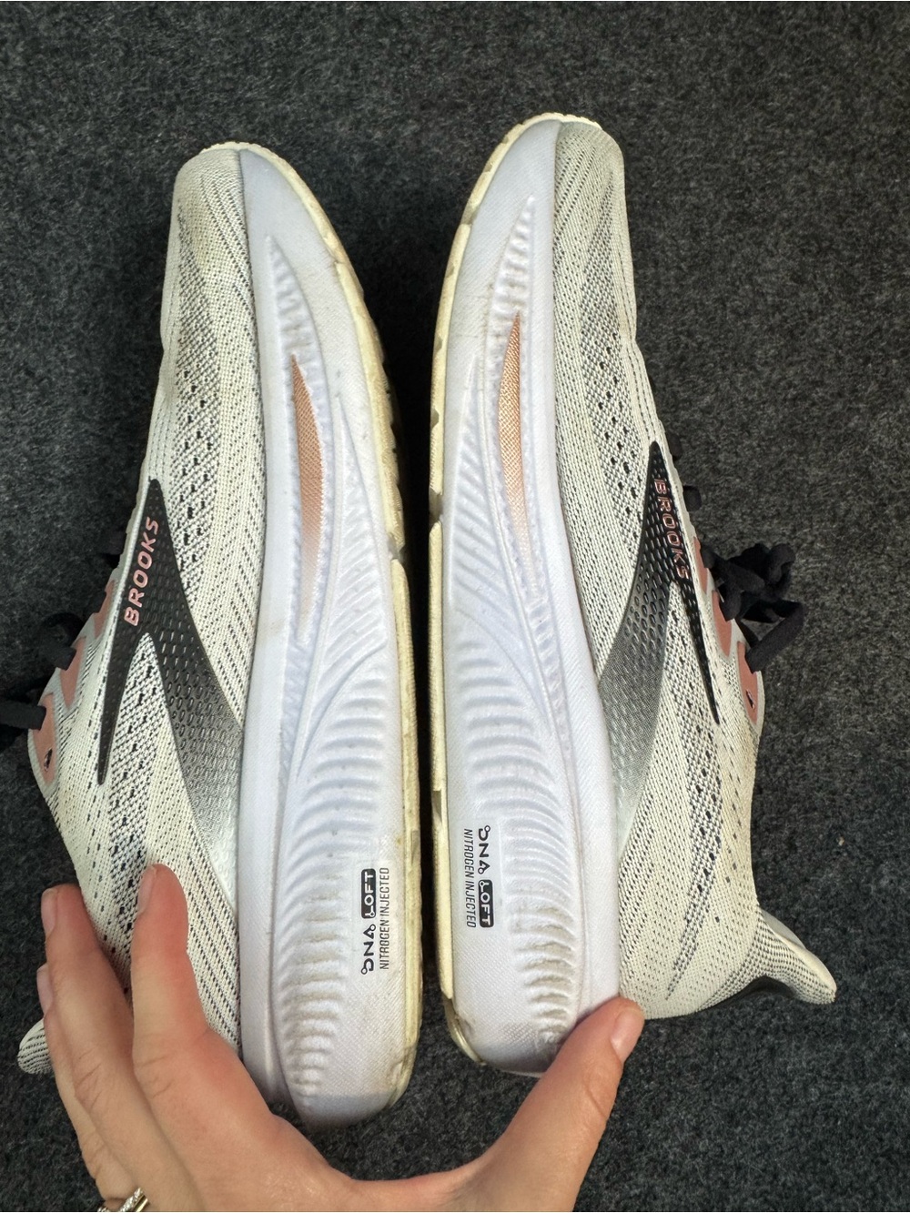 Brooks Ghost 17 Womens Running Shoes Size 9 White Rose Gold Sneakers - Picture 8 of 11